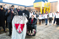 January 8, 2020: Senate Democrats stood at sunrise today with House colleagues, parents, teachers and city officials outside Carnell Elementary School to decry the continued contamination of Philadelphia schools and demand at least $170 million from the state’s Rainy Day Fund to remediate toxic schools. Carnell has been closed since mid-December due to asbestos contamination.