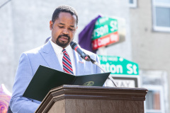 October 2, 2021: Sen. Street hosted a ceremony to unveil a new state historical marker and a street renaming to honor Dr. Oscar James Cooper who cofounded the Omega Psi Phi fraternity at Howard University.  The 101-year old fraternity was the first founded at a historically black college and Dr. Cooper went on to serve as a physician for 50 years at the North Philadelphia site.