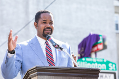 October 2, 2021: Sen. Street hosted a ceremony to unveil a new state historical marker and a street renaming to honor Dr. Oscar James Cooper who cofounded the Omega Psi Phi fraternity at Howard University.  The 101-year old fraternity was the first founded at a historically black college and Dr. Cooper went on to serve as a physician for 50 years at the North Philadelphia site.