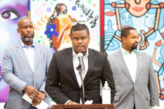 September 3, 2021: Senator Street joins collogues  and business leaders to demand funding in Ida aftermath.