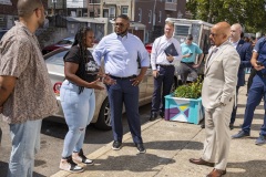 July 13, 2023: Senator Sharif Street joins Lt. Gov. Austin Davis on his Safer Communities Tour in Philadelphia.