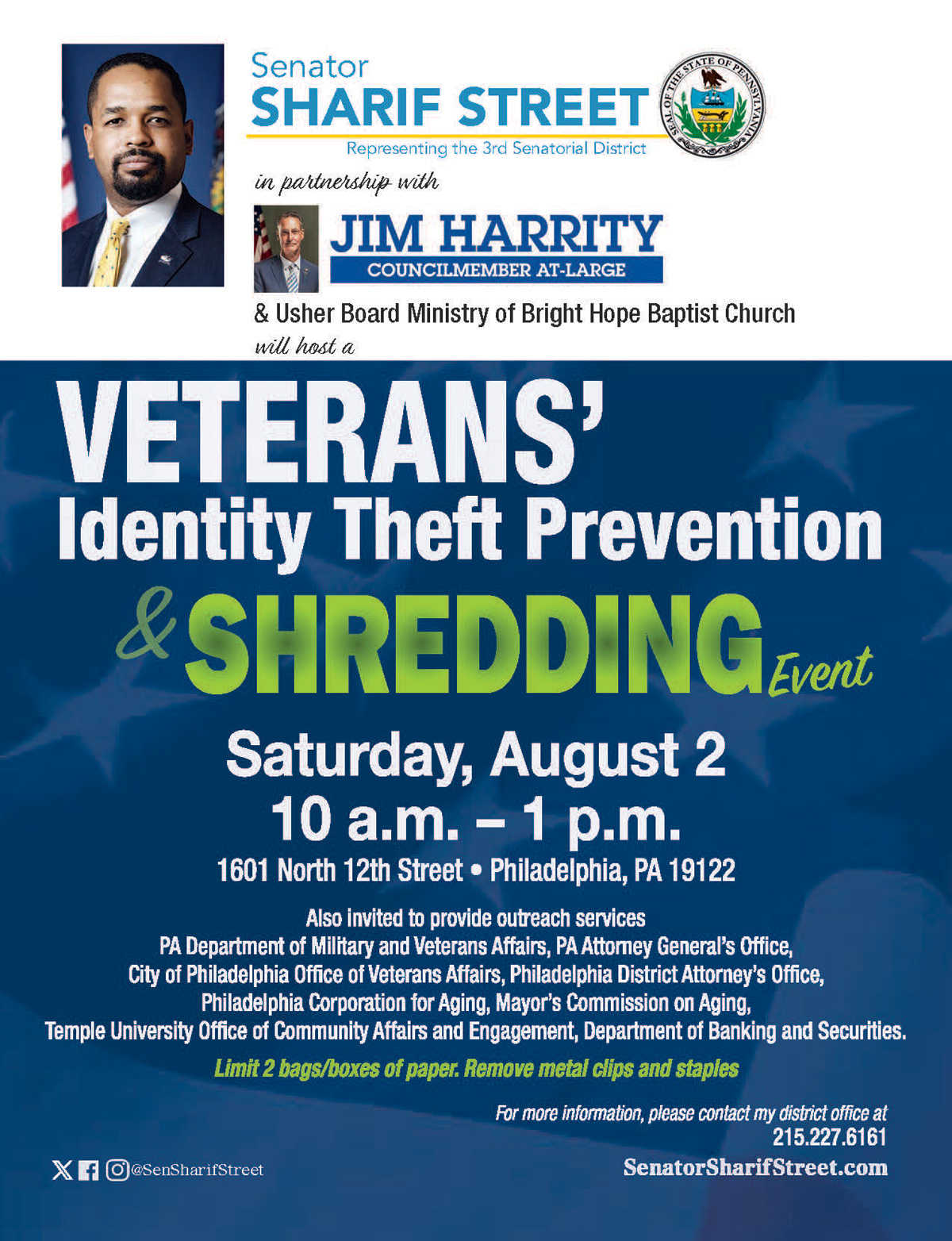Veterans' Identity Theft Prevention - Shredding event