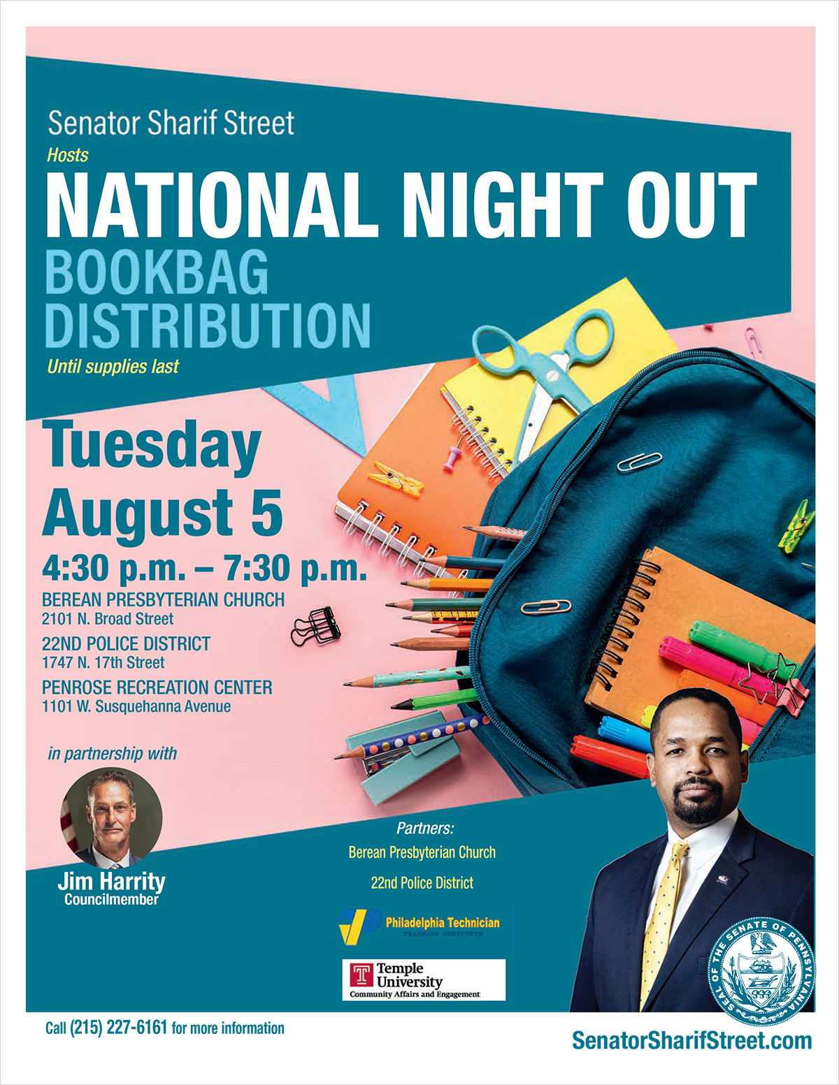 Back Pack Distribution during National Night Out